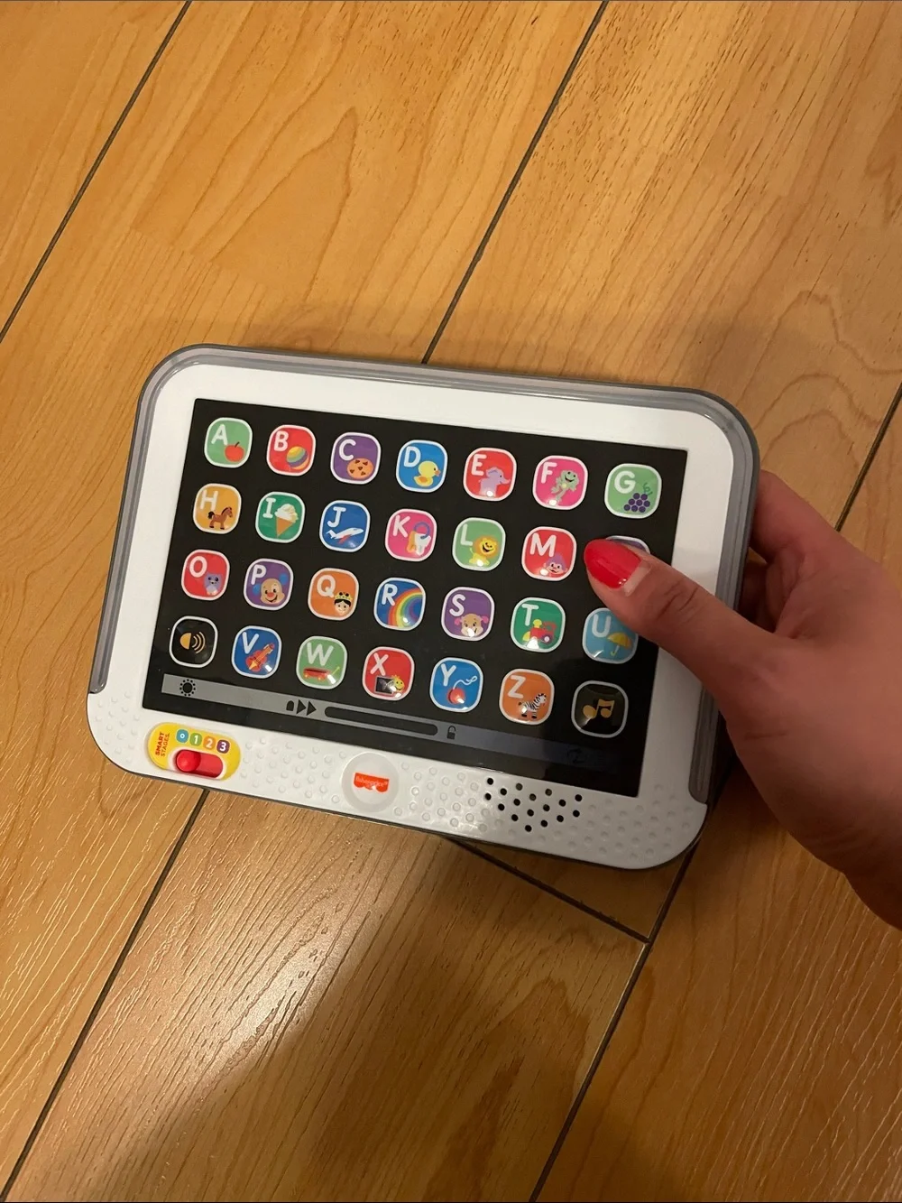 Fisher-Price White Kids Alphabet Learning Tablet with Colorful Buttons